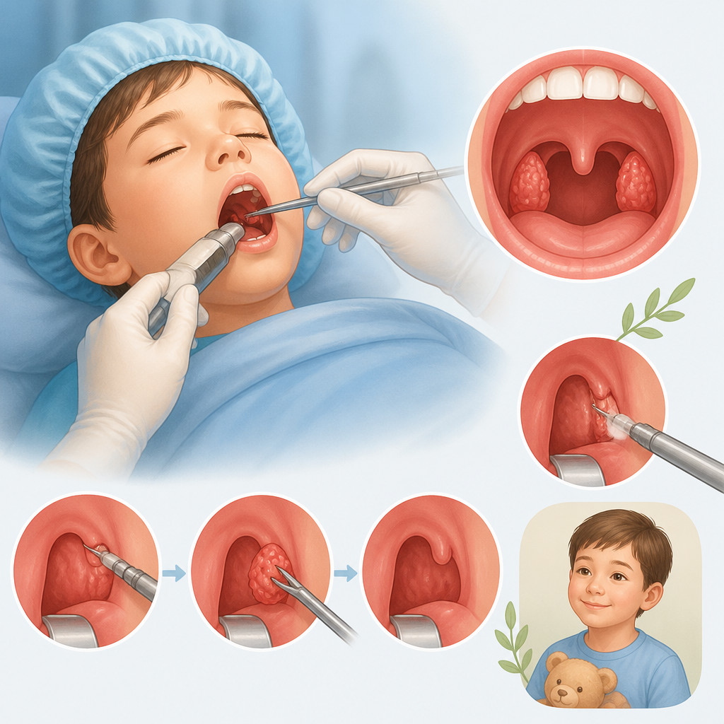 Tonsillectomy illustration